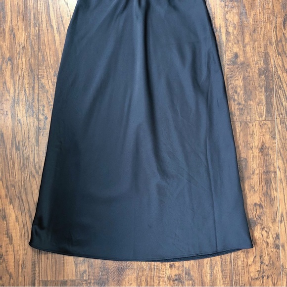 A&F • Side Cutout Slip Midi Dress black satin spaghetti strap 90s lingerie - Picture 7 of 12